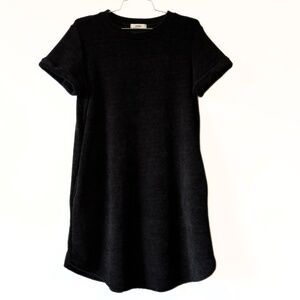 Cherish Chenille Pocket T-Shirt Dress Black Size S